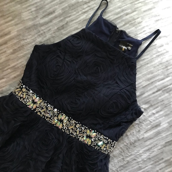 Fit & Flare Halter Homecoming Short Prom Dress - Picture 2 of 8